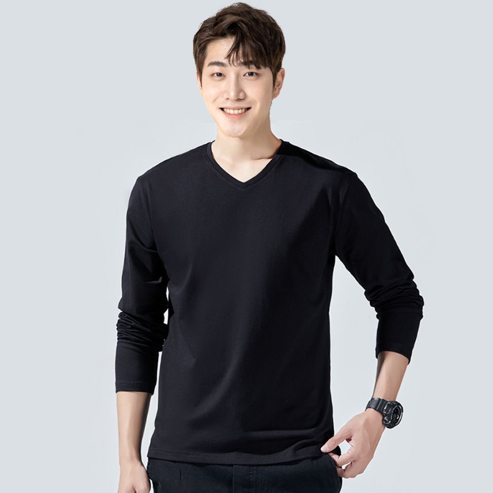 아웃나인 [무료배송]ON9NE 남성 브이넥 긴팔 티셔츠 무지 이너 롱슬리브 레이어드티 남자 티셔츠