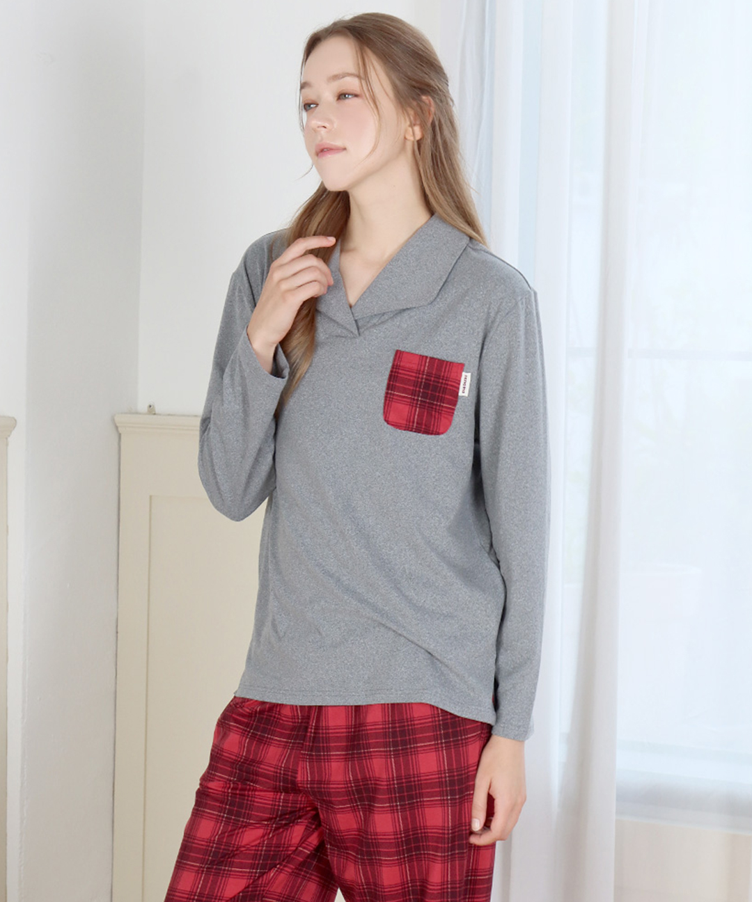 [12/22~28 기간한정특가][레노마]여성 멜란지 기모 9부 이지웨어 상하의 세트 RE_AF3EF48289