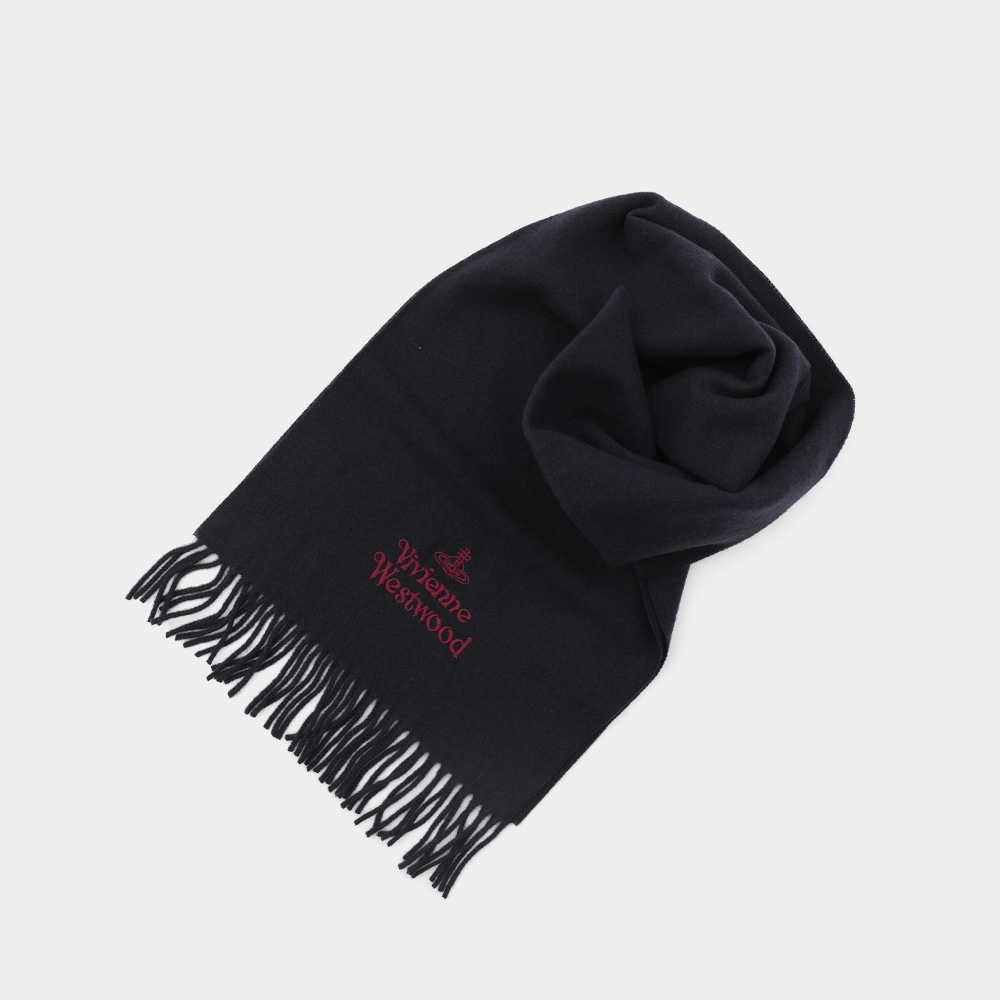 비비안웨스트우드 25FW ORB 영문자수로고 울 여성 머플러 81030007 W00Q7 K410