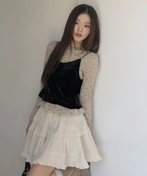 신상인기도트티&벨벳 뷔스티에Set따로 코디가능한 셋업/땡땡이 포인트