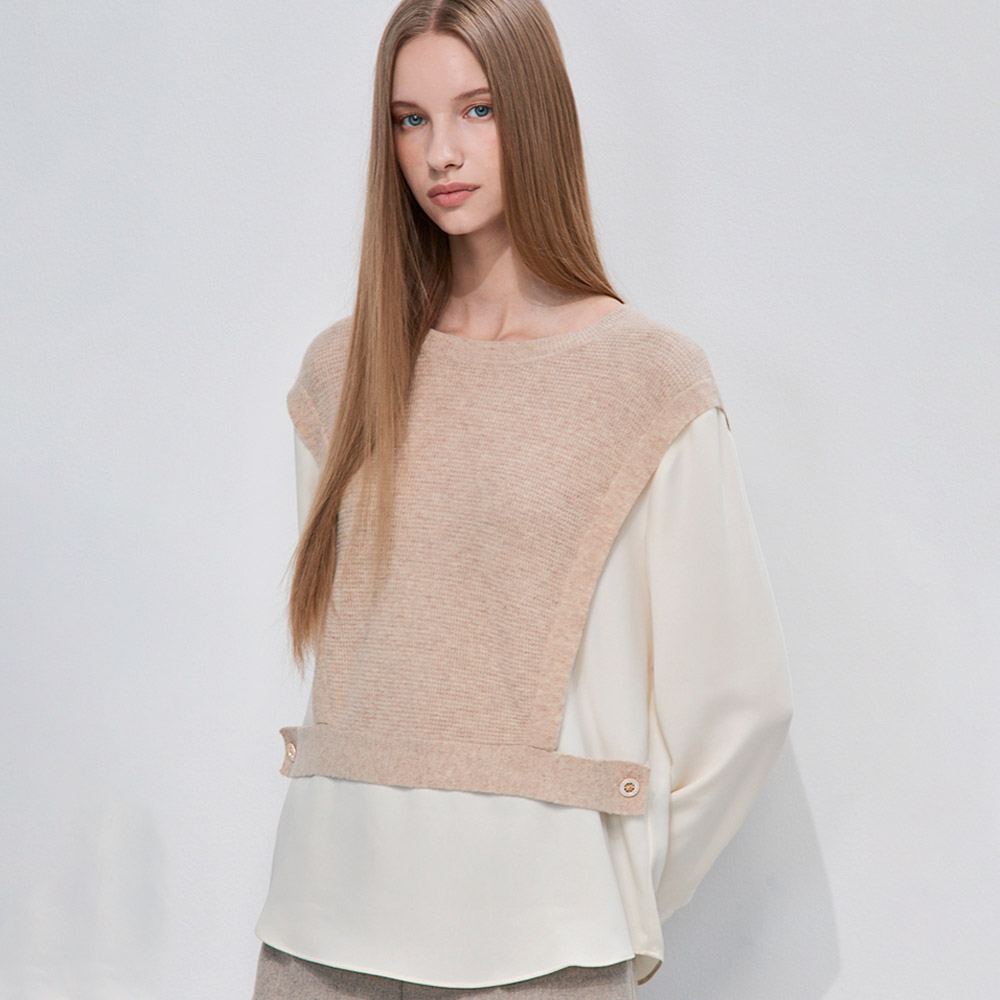 [더레노마] 니트 베스트형 블라우스-CC42BL310