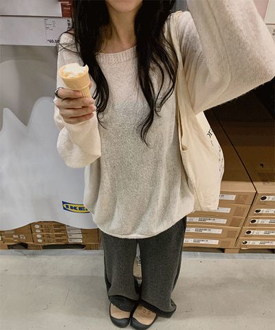 ABGLE アルパカウールのルーズフィットTシャツ|春秋に最適なセミシースルー 画像 1