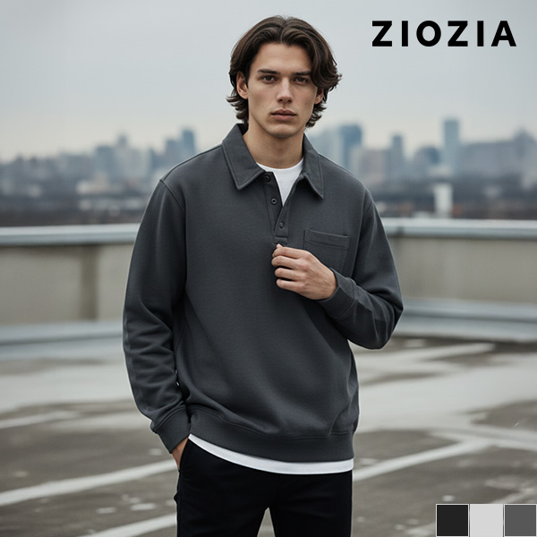 [겨울오픈] [지오지아] 오버핏 앞포켓 카라 티셔츠 (AAD4TT1101)