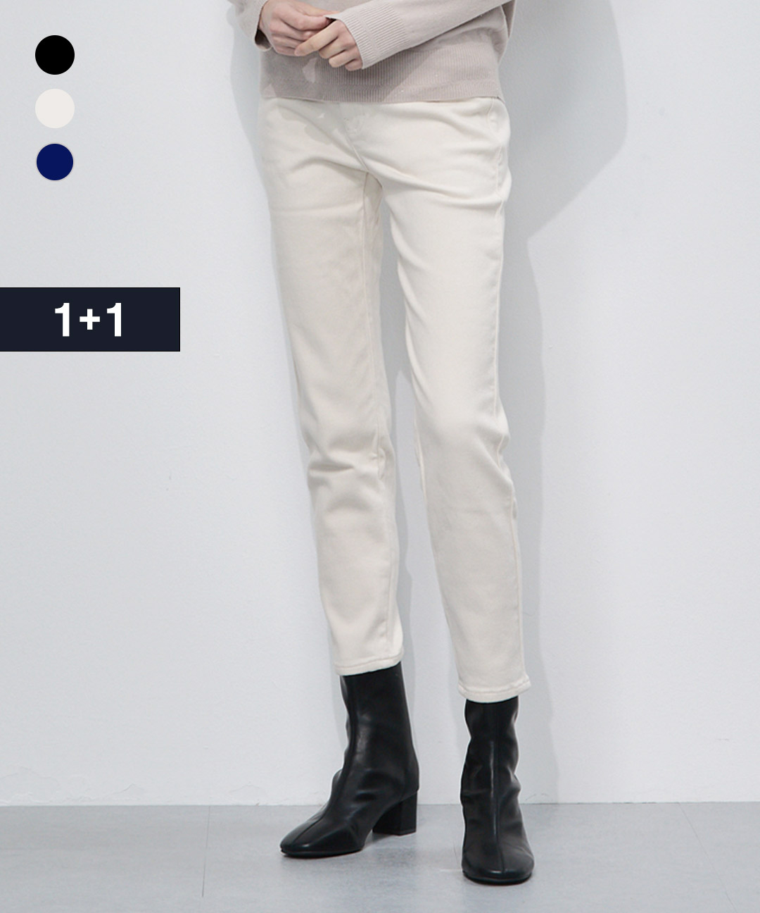 [더레노마]1+1 더블버튼 기모 데님팬츠-O7G4RDSL040