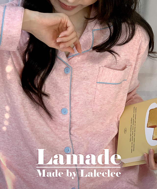 [라리리] 자체제작 선물로도 좋은 커플 잠옷 파자마 라메이드 피치기모 긴팔 디어셀 상하의 세트 스트라이프 홈웨어 5컬러(4089)