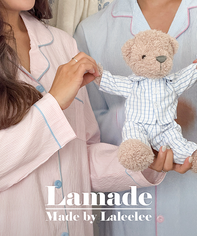 [라리리] 자체제작 선물로도 좋은 커플 잠옷 파자마 라메이드 긴팔 멜로우 상하의 세트 스트라이프 2컬러 홈웨어(3823)