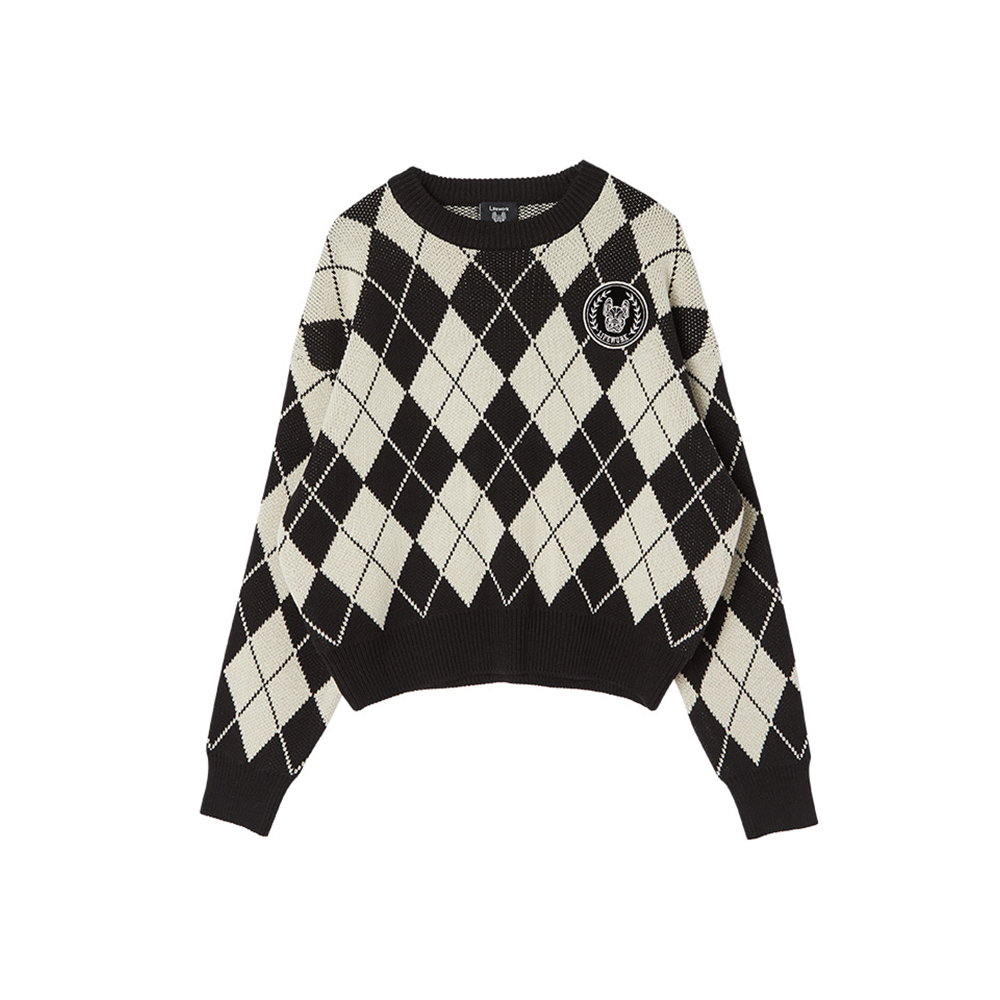 [라이프워크] 여성) 스티치 아가일 숏 니트_LW224KT820