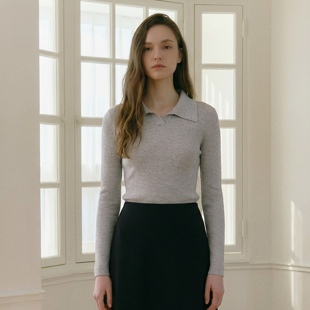 [더레노마] 오픈카라 니트-R2F42KPO020