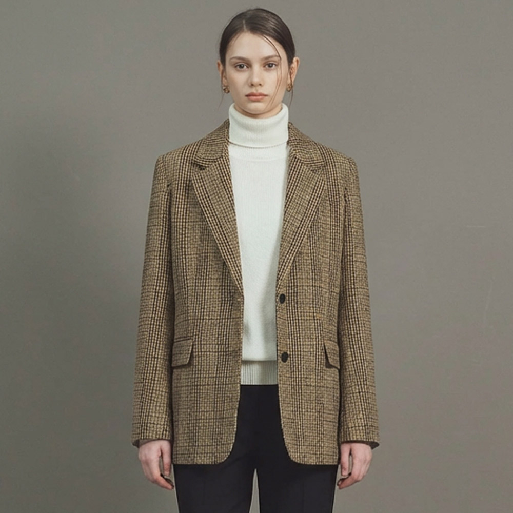 [더레노마] 체크 투버튼자켓-KC31JK510