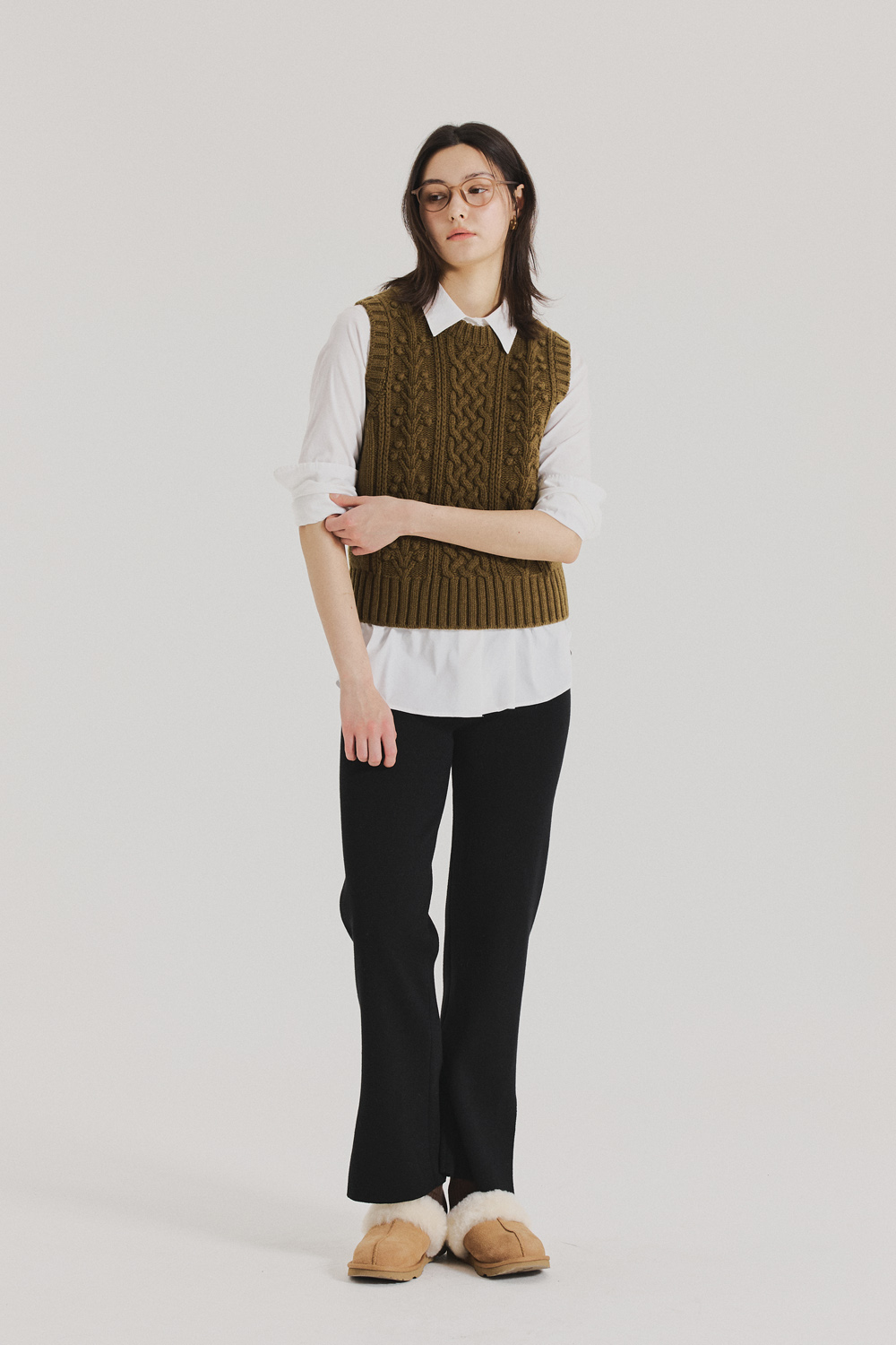 MUSINSA公式 | SNUGU ヘリテージバブルケーブルラウンドネックニット