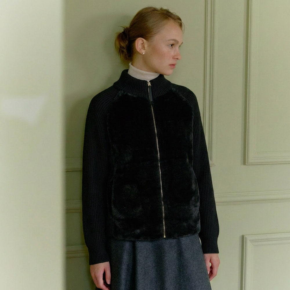 [더레노마] 무스탕 니트 가디건 -KC42KC350