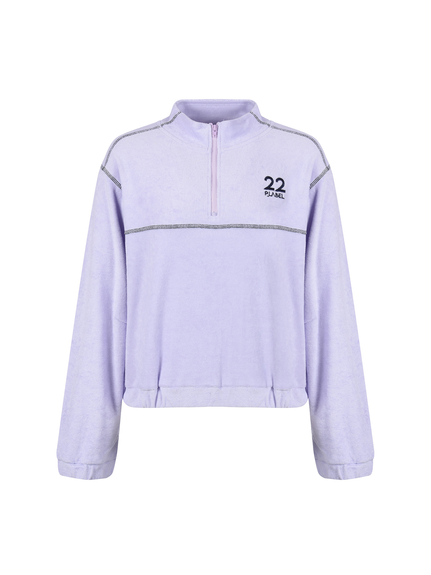 P_LABEL 하프집 타월지 티셔츠 MW2WE003_VIO