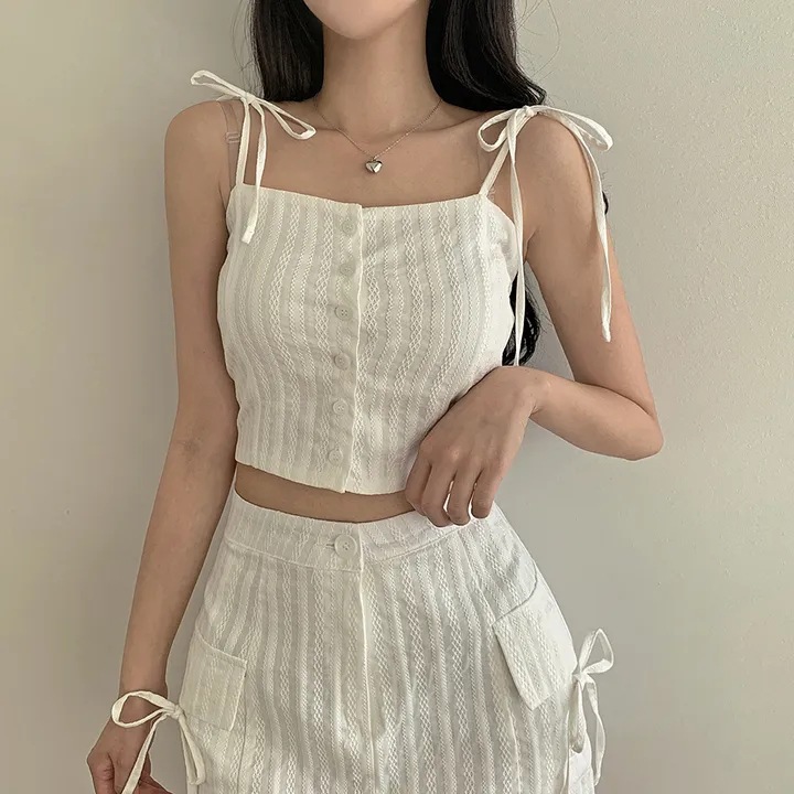 순간 (2color)리본코어 레이스 투피스🤍 -화이트/블랙 미니스커트 레이어드 뷔스티에 여행코디 여름 동남아 바캉스