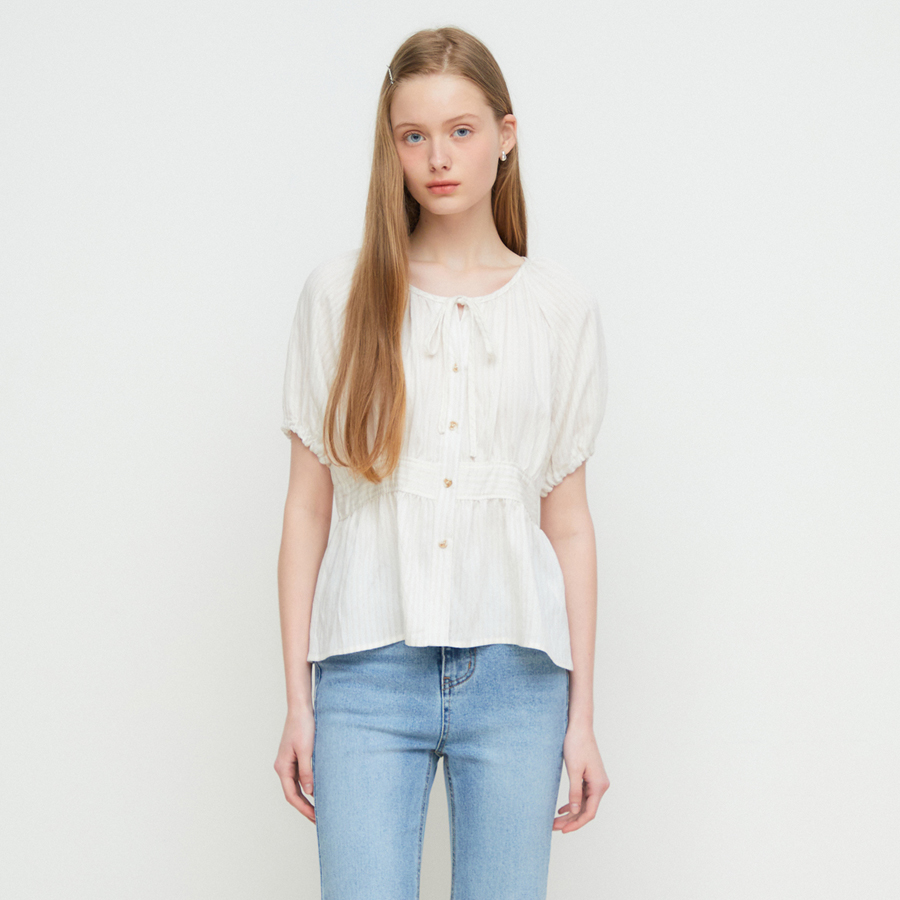 [헬로시모네] Carlie 블라우스 폼포네트 블루 SS26-CARBLPOMPBL main image 0