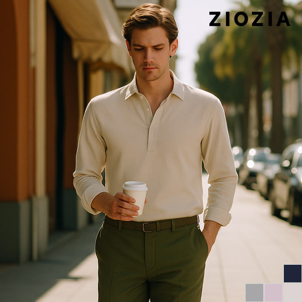 원더쿨 트윌조직 반오픈 셔츠 (ABD2WC1103)