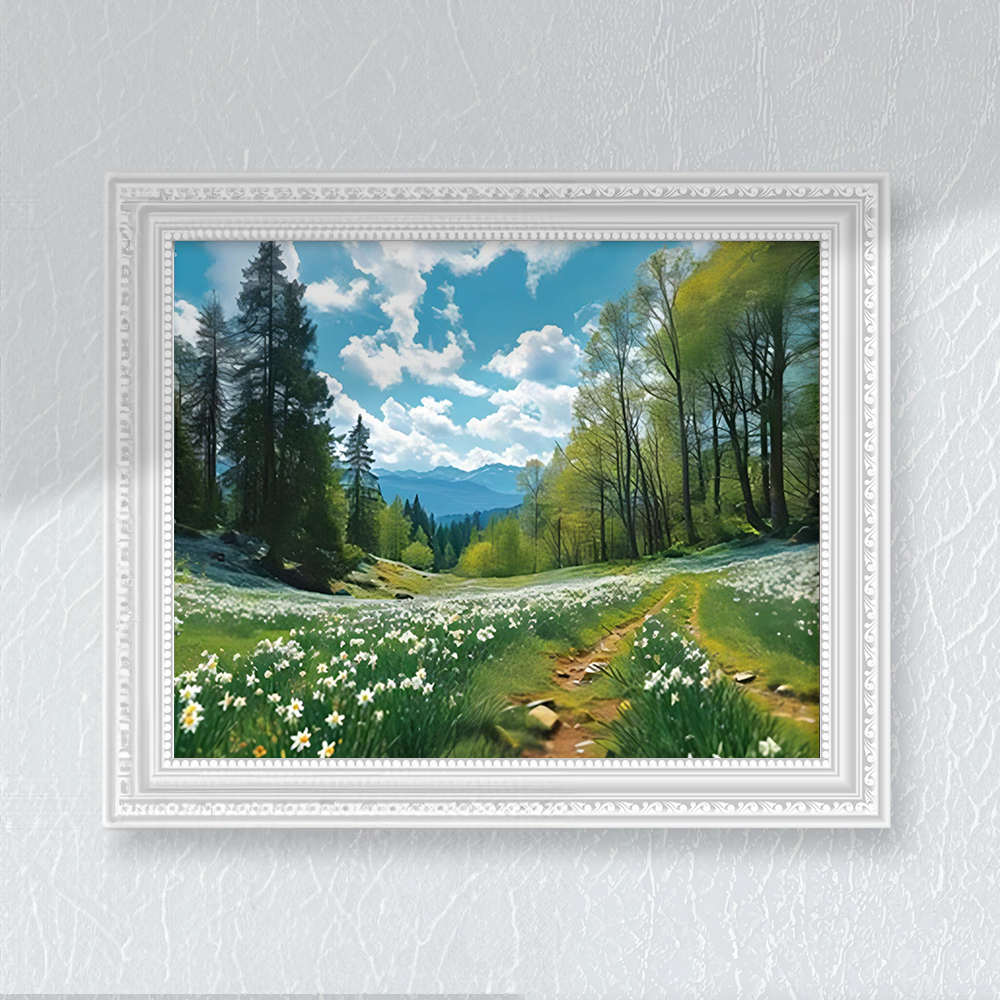 힐링산길 풍경화 숲속 그림 액자 DIY 그림그리기 취미 미술 인테리어 캔버스 유화세트