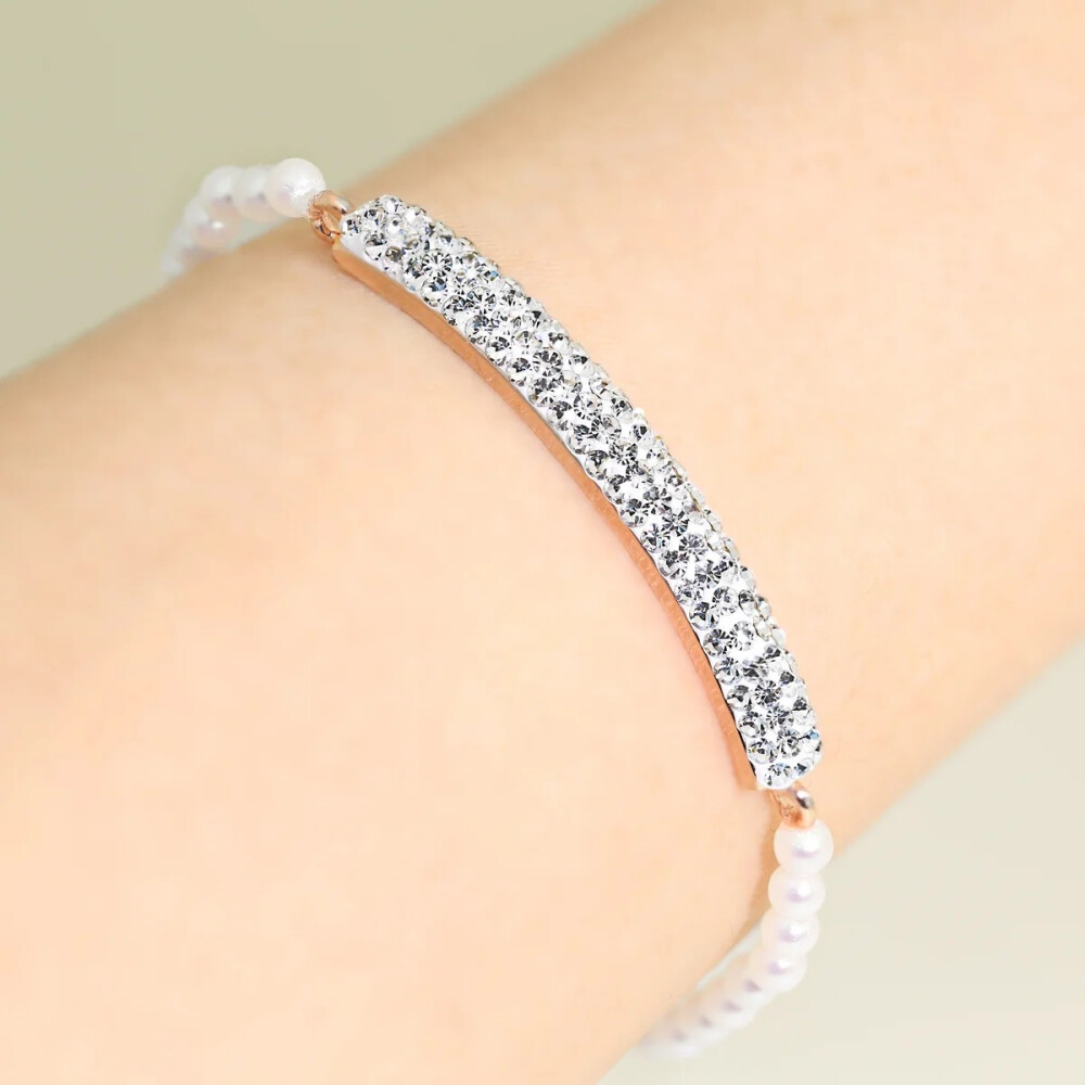 [리즈타라] 진주 4mm 크리스탈 페리도 팔찌 [주문제작]