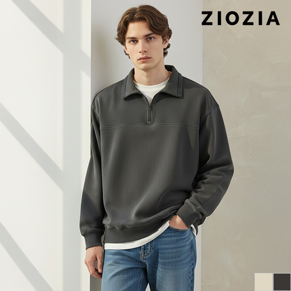 [겨울오픈] [지오지아] 오버핏 네추럴 워싱 하이넥 티셔츠 S (AGD4TR1603)