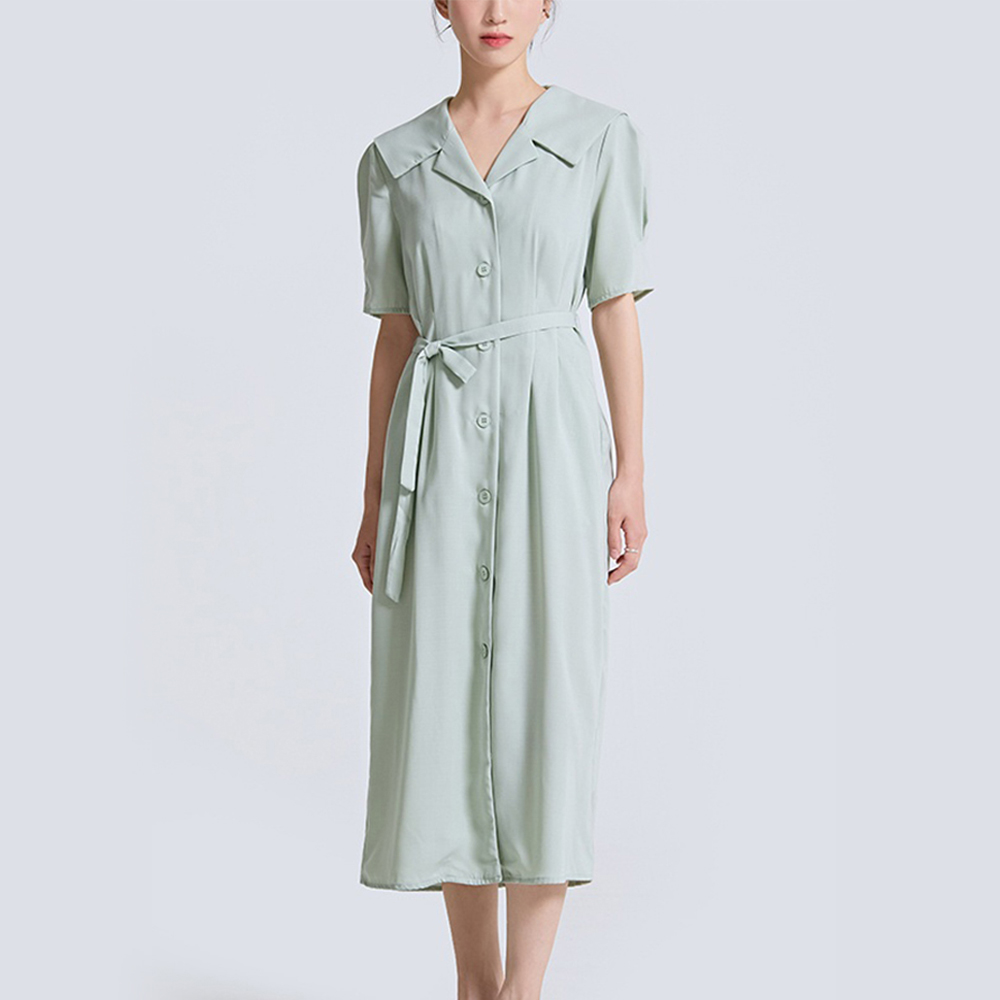 [스파오] 버튼다운 벨티드 원피스 (SPOWC37W02-T)