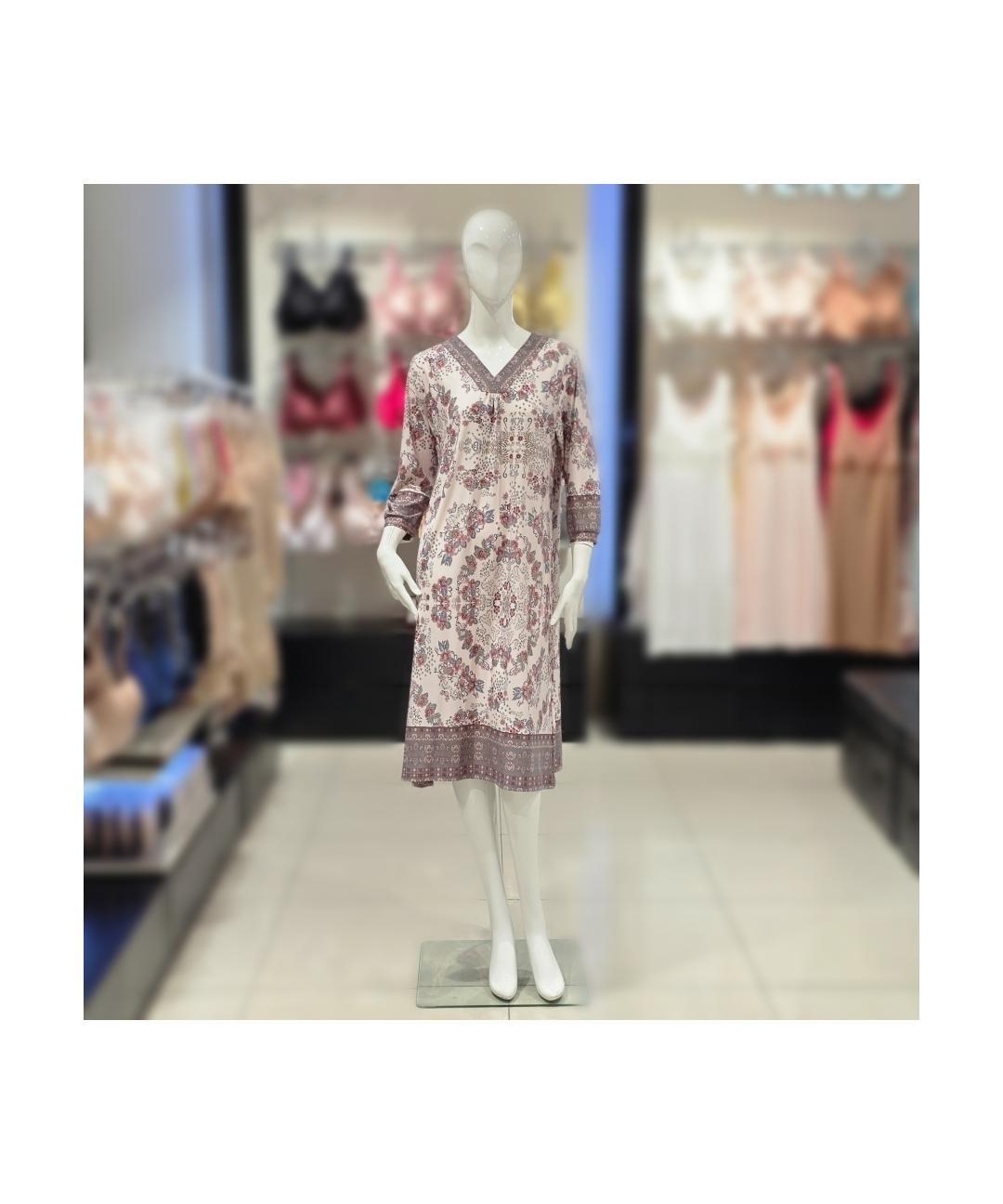 [비너스] 폴리 기모 꽃보더 나염 원피스(vev3985L)