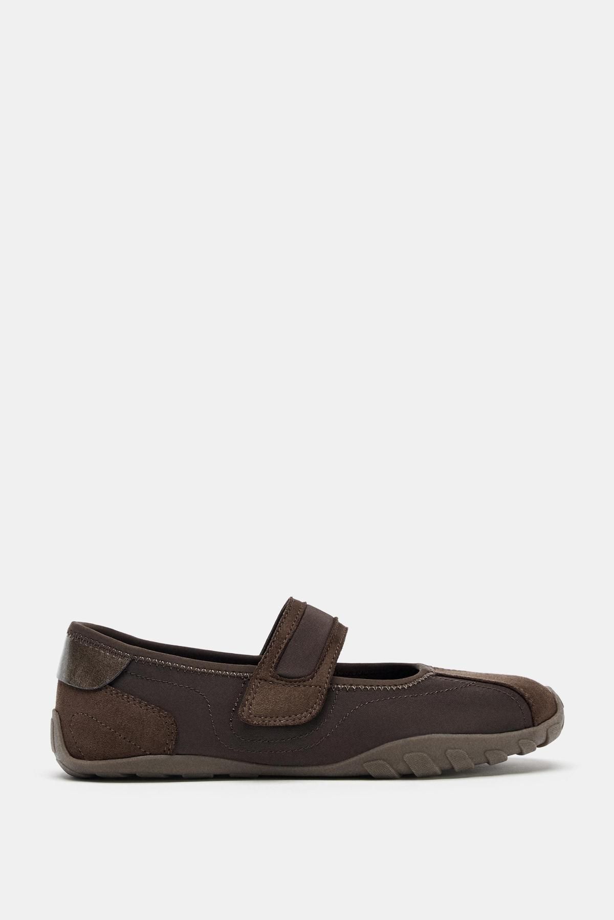 포스티 - 자라 스포티 스트랩 발레리나 플랫슈즈 5208/710/700 BROWN