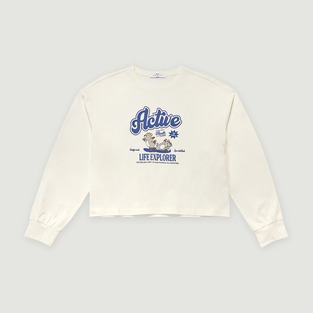 [행텐]여성 루즈베어 크롭 티셔츠-SP1046020113105