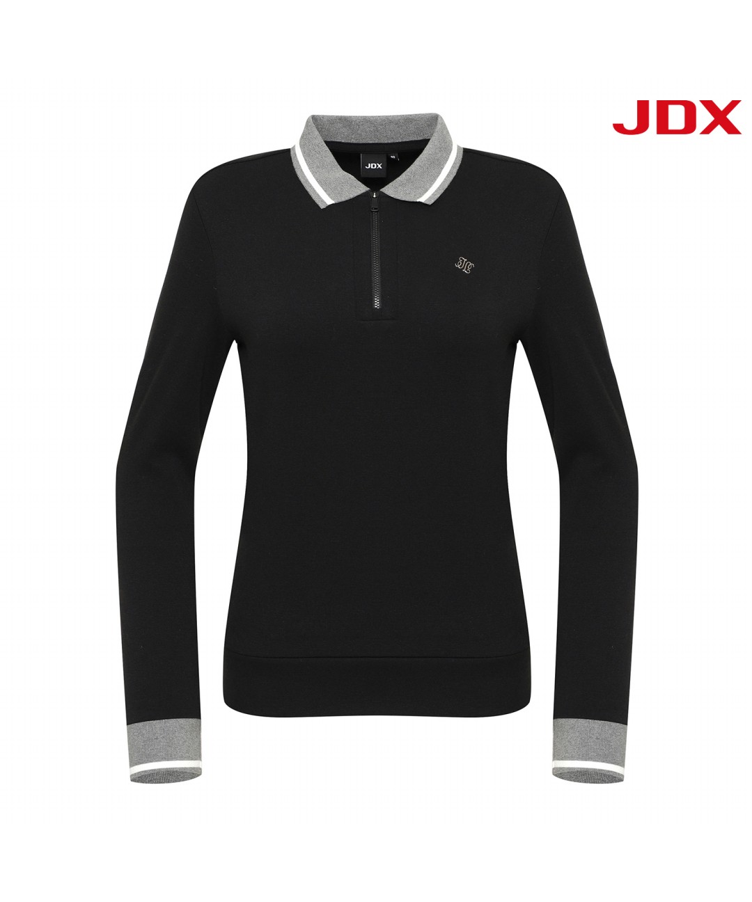 [JDX] 여성 배색 지퍼 카라티셔츠(X2TLU7452BK)