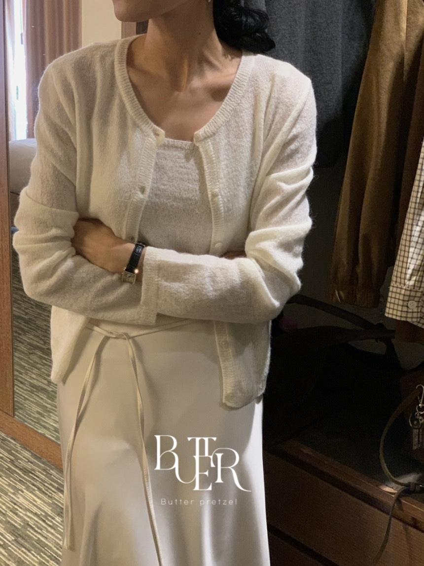 모헤어 가디건,(가디건only) 울 블렌딩 니트 세트 여리핏 데일리룩 4color