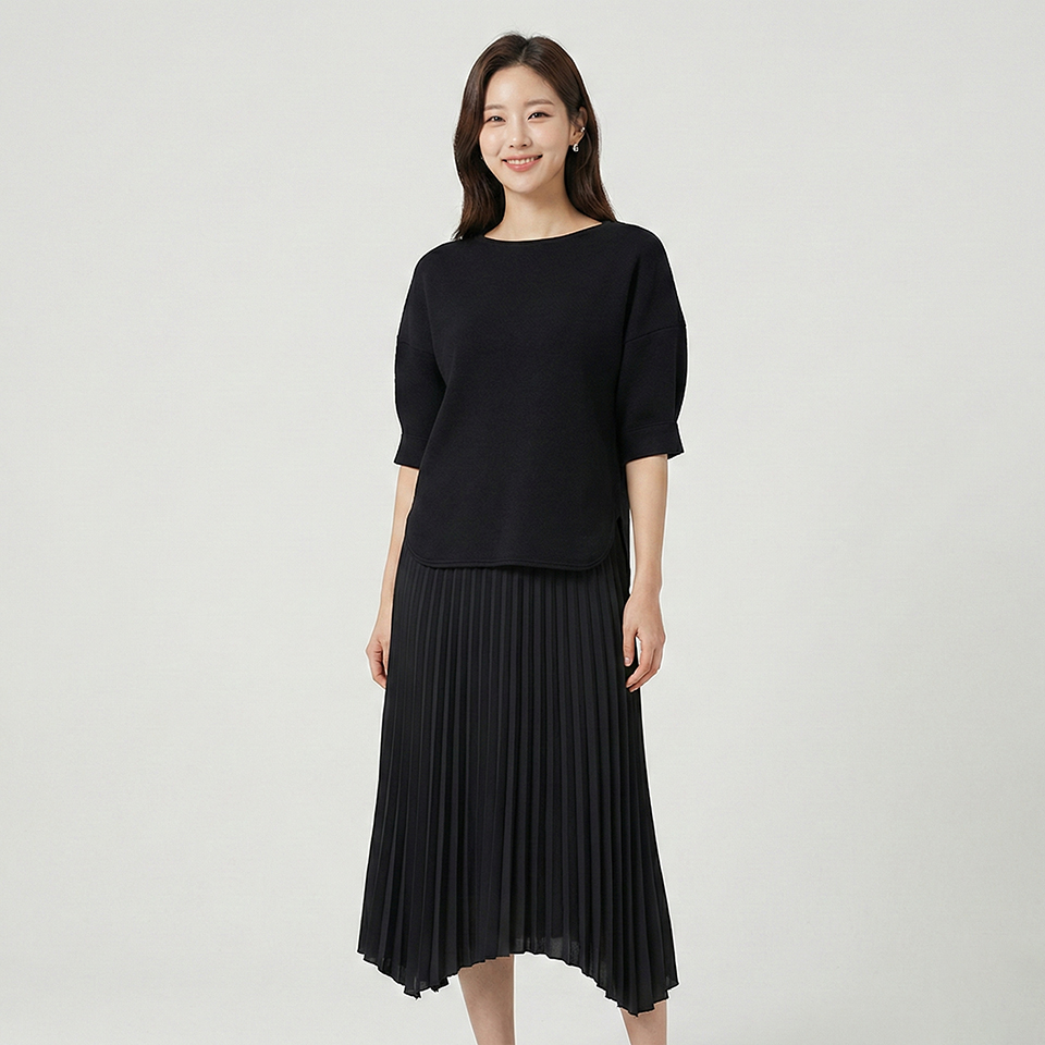 [꼼빠니아]플리츠 언발 원피스-CF22OB9001365B