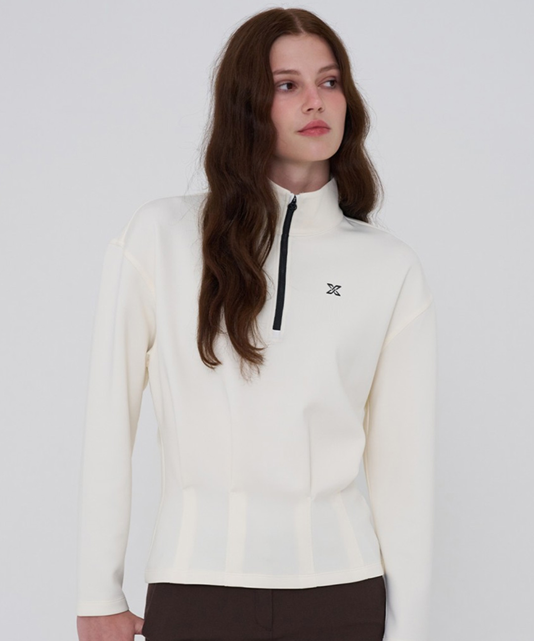 [JDX] 여성 밑단 핀턱 루즈핏 반집업(X1TLU7409CR)