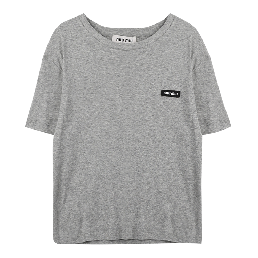 라프리마 미우미우 립드 저지 티셔츠 MJN466-133O-F0031-231