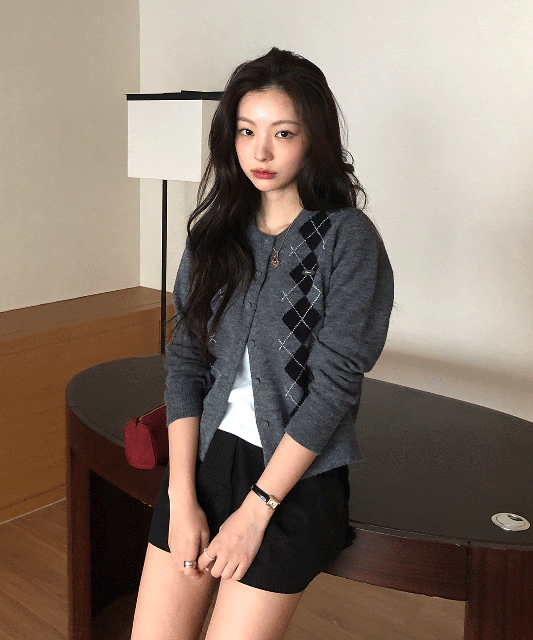 [어텀 딥다이브][직잭단독]페이션트 클래식 아가일 가디건 4Color