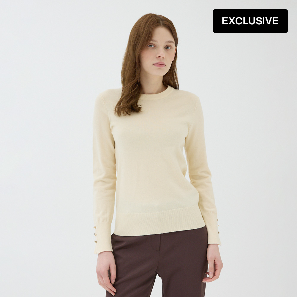 [더레노마] 26신상 버튼 라운드 니트-O7H4RKPO020