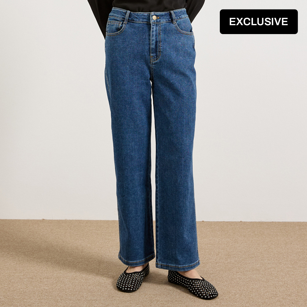 [더레노마]신상 원버튼 스트레이트 데님팬츠-O7G3RDSL020