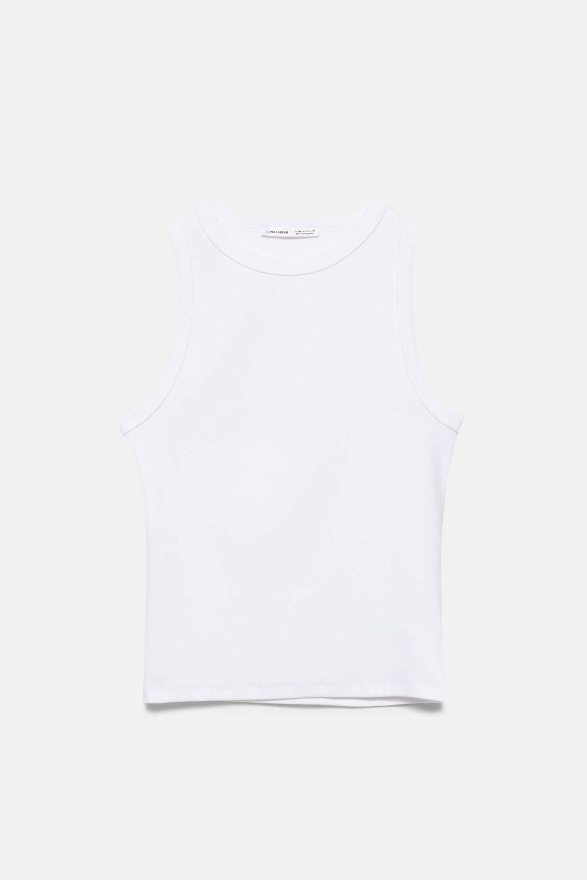 풀앤베어 베이직 스트레치 라운드넥 탱크탑 3230/353 WHITE
