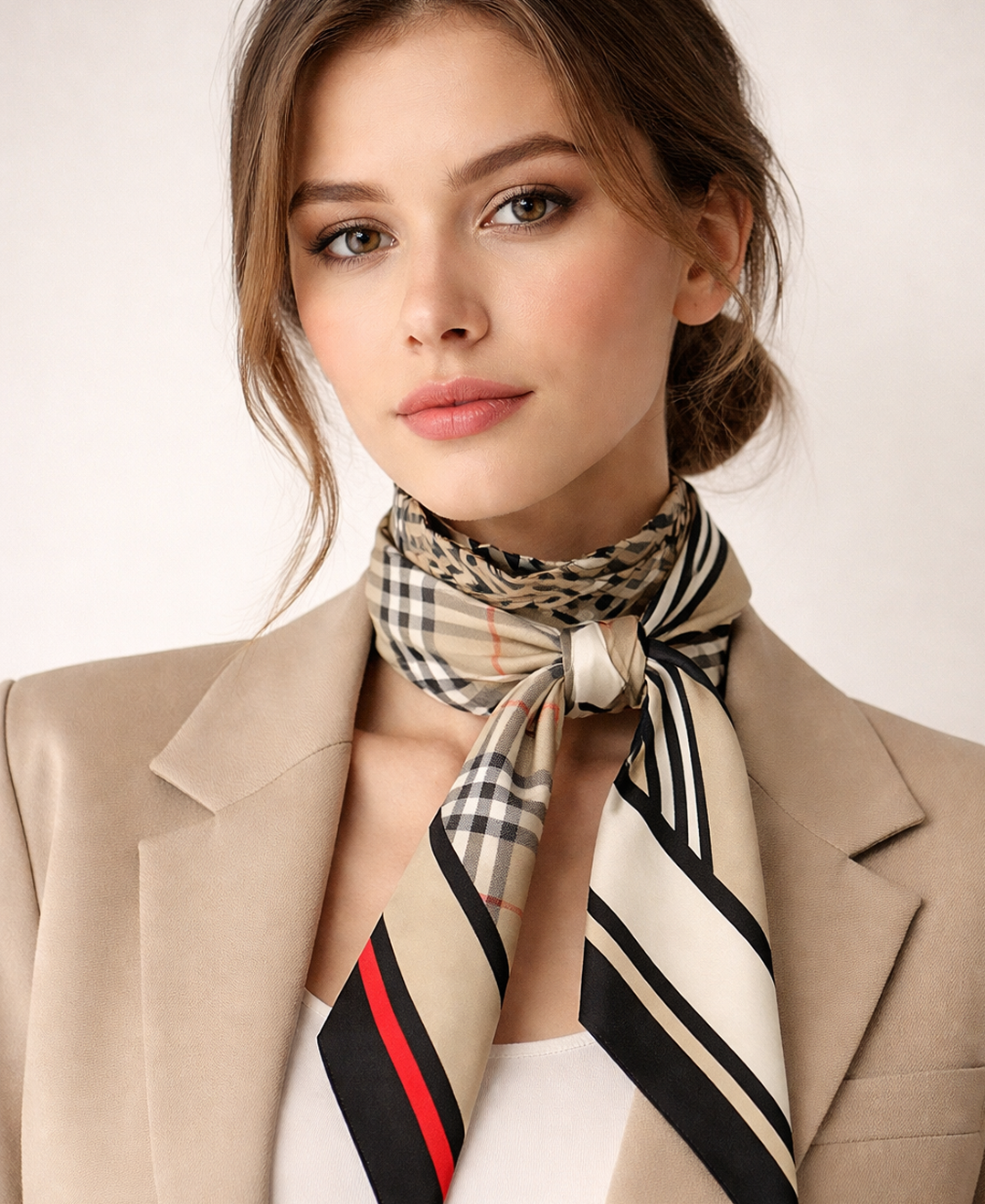 버버리 몽타주 실크 스키니 스카프 TRIPLE CHECK SLK 8037017 (남여공용)