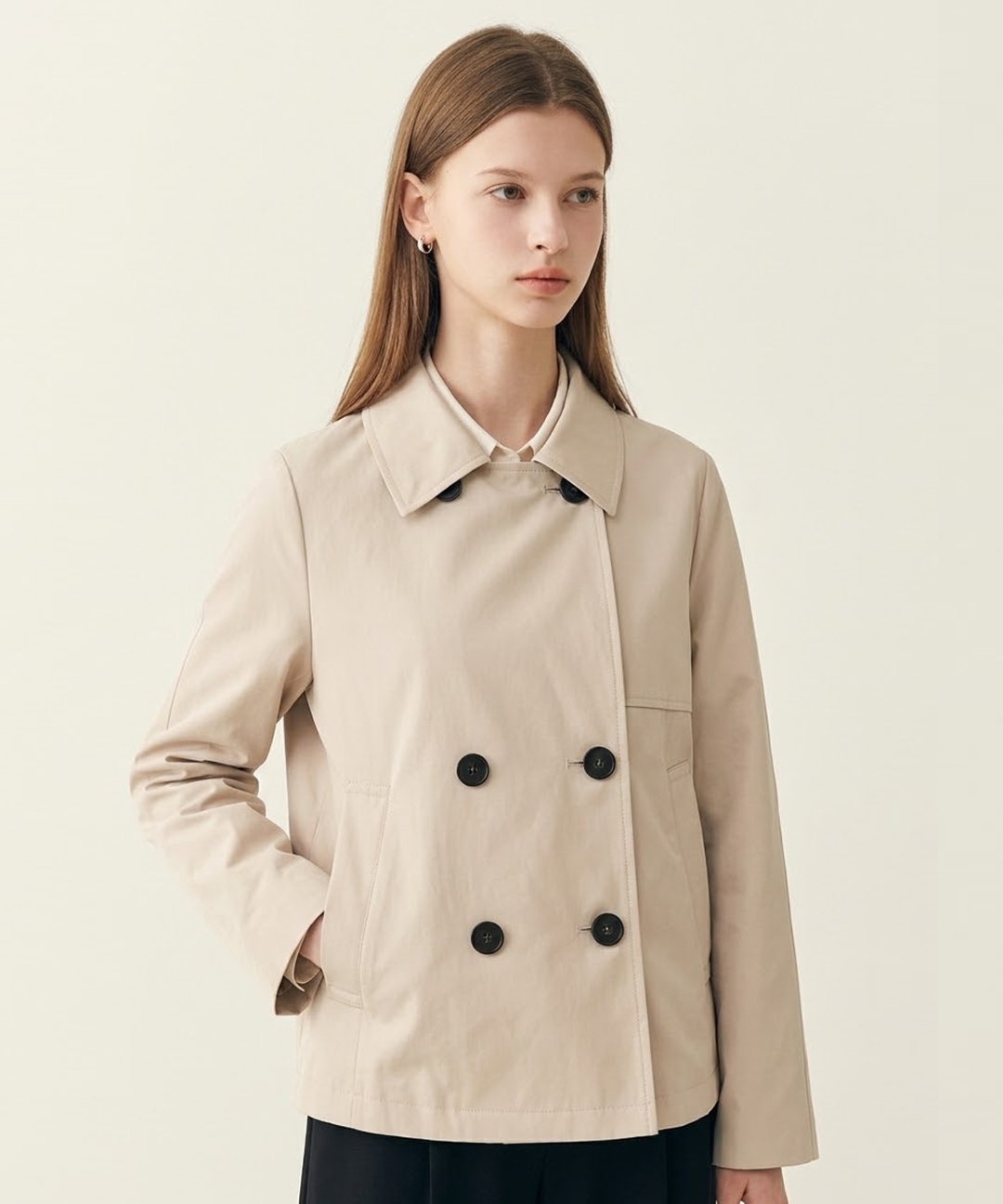 [시즌오프] 더블 하프 트렌치 코트 (SINAB2603)