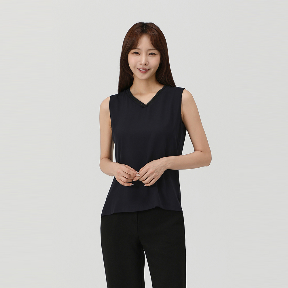 [PAT 여성] 브이넥 슬리브리스_1J45701
