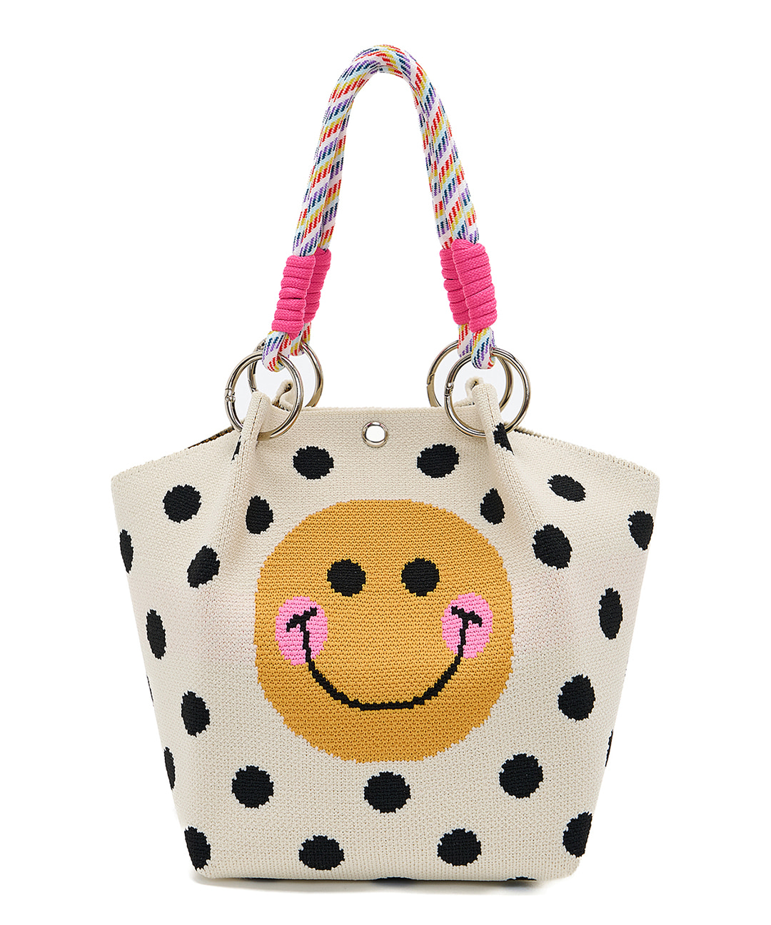 레인보우 핸들 포인트 스마일 자수 토트백 (BY2AH003L0)