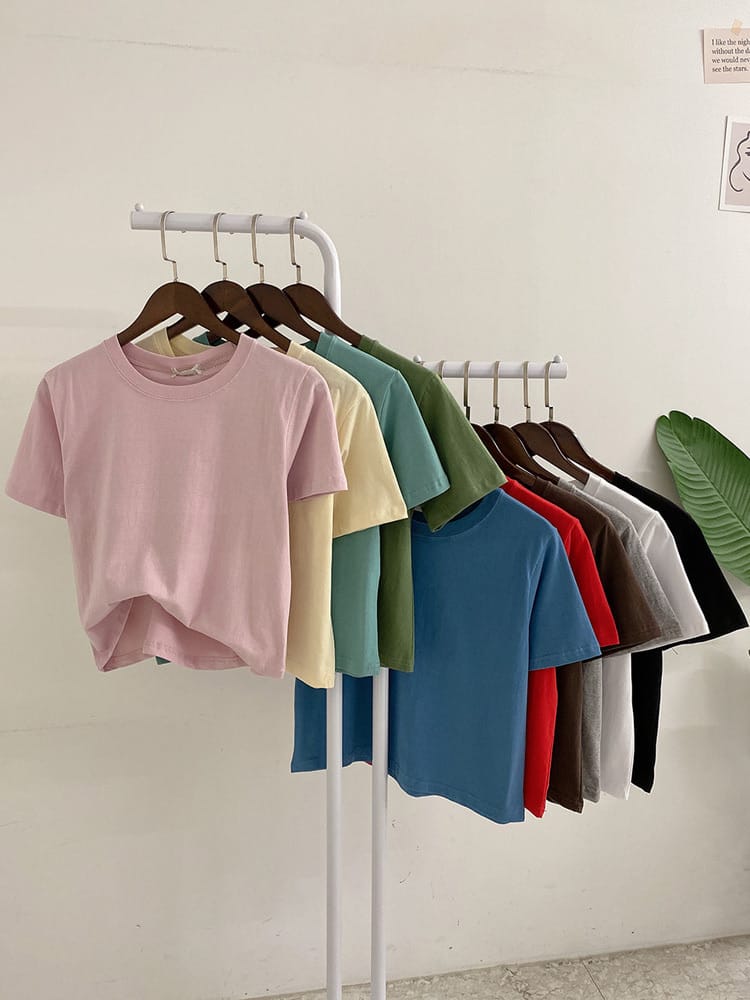 [허니제이] 1 + 1 엘썸 베이직 무지 반팔 티셔츠(10color)