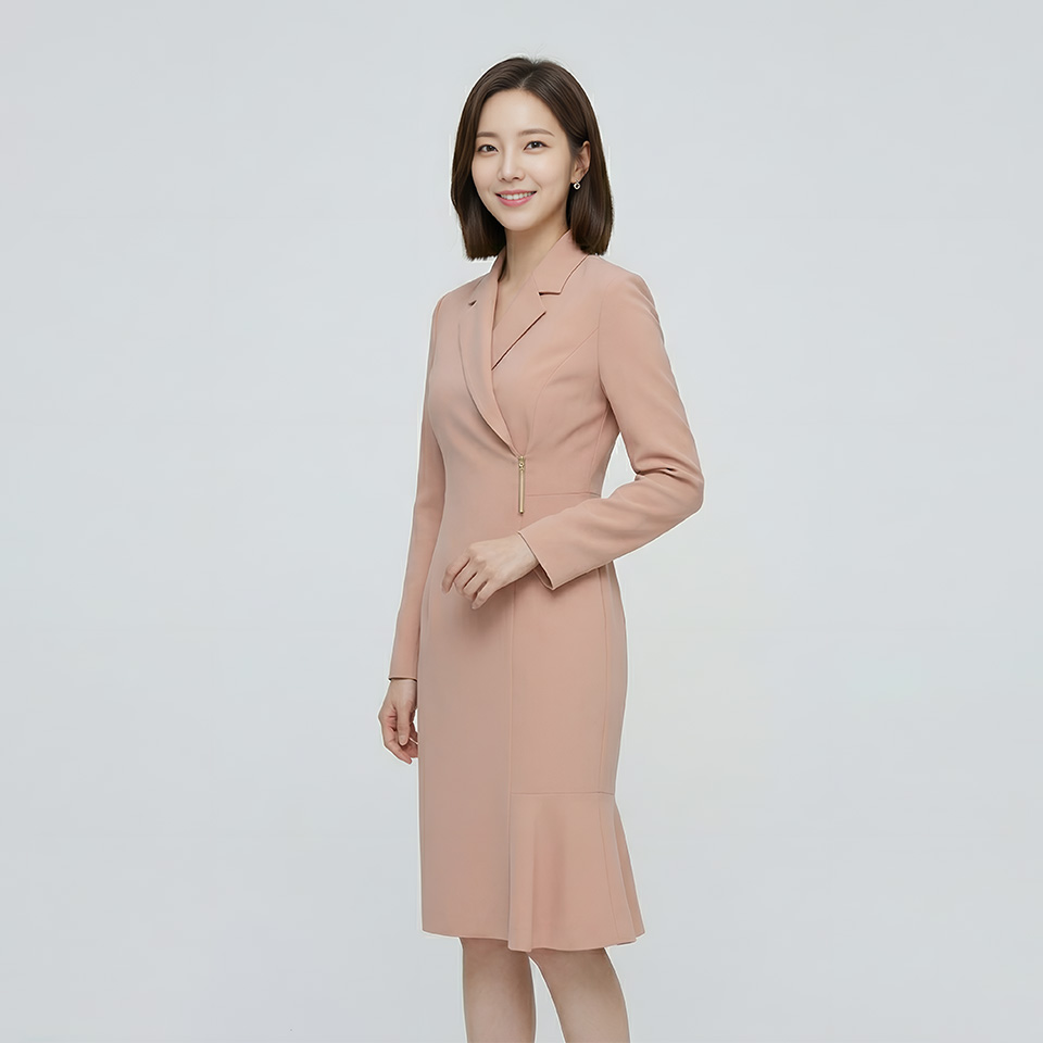 [꼼빠니아]언발 트임 카라 원피스-CS23OB0102240B