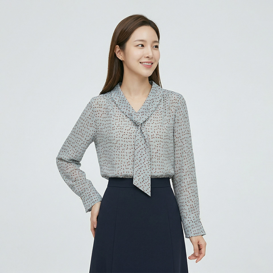 [꼼빠니아]타이 프린트 블라우스-CS23BB1102279B