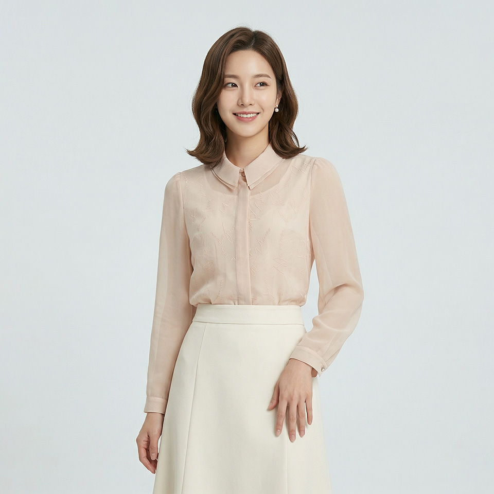 [꼼빠니아]시스루 블라우스 -CS23BB0102251B