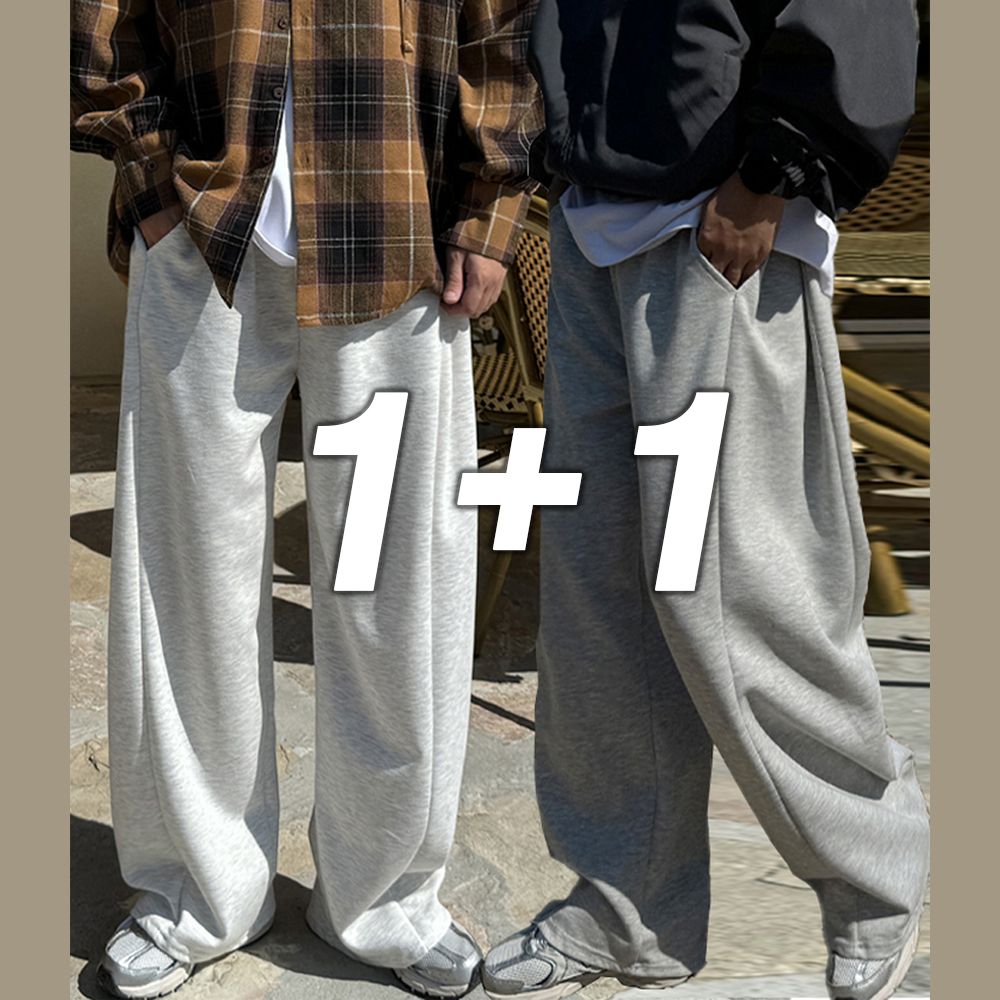 [머시따] 1+1 데일리 트레이닝 벌룬 핀턱 와이드 팬츠