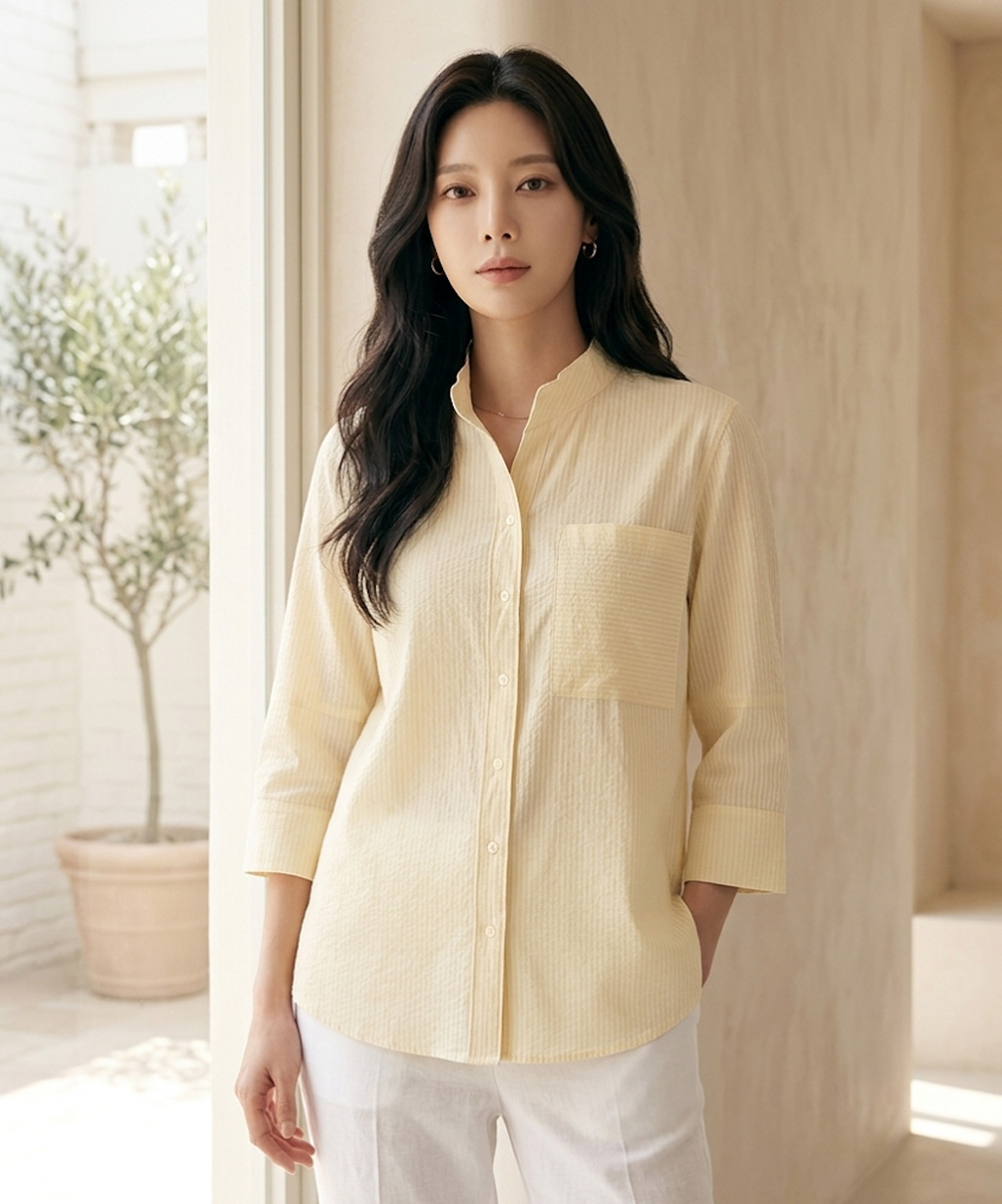 [PAT 여성] 아웃포켓 요루 셔츠_1I41504