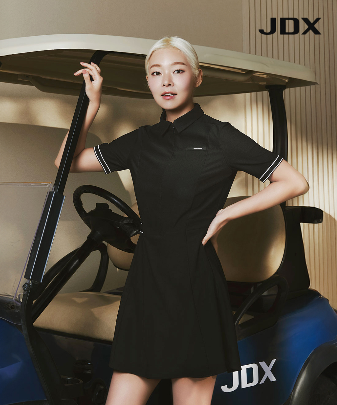 [JDX] [JDX] 여성 밴드 골지 지퍼 제에리 원피스(X1TSV6506BK)