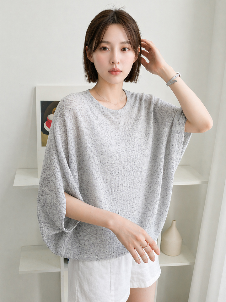 [에스페이지플린] 린넨슬럽시스루가오리티셔츠_S6BTS026A