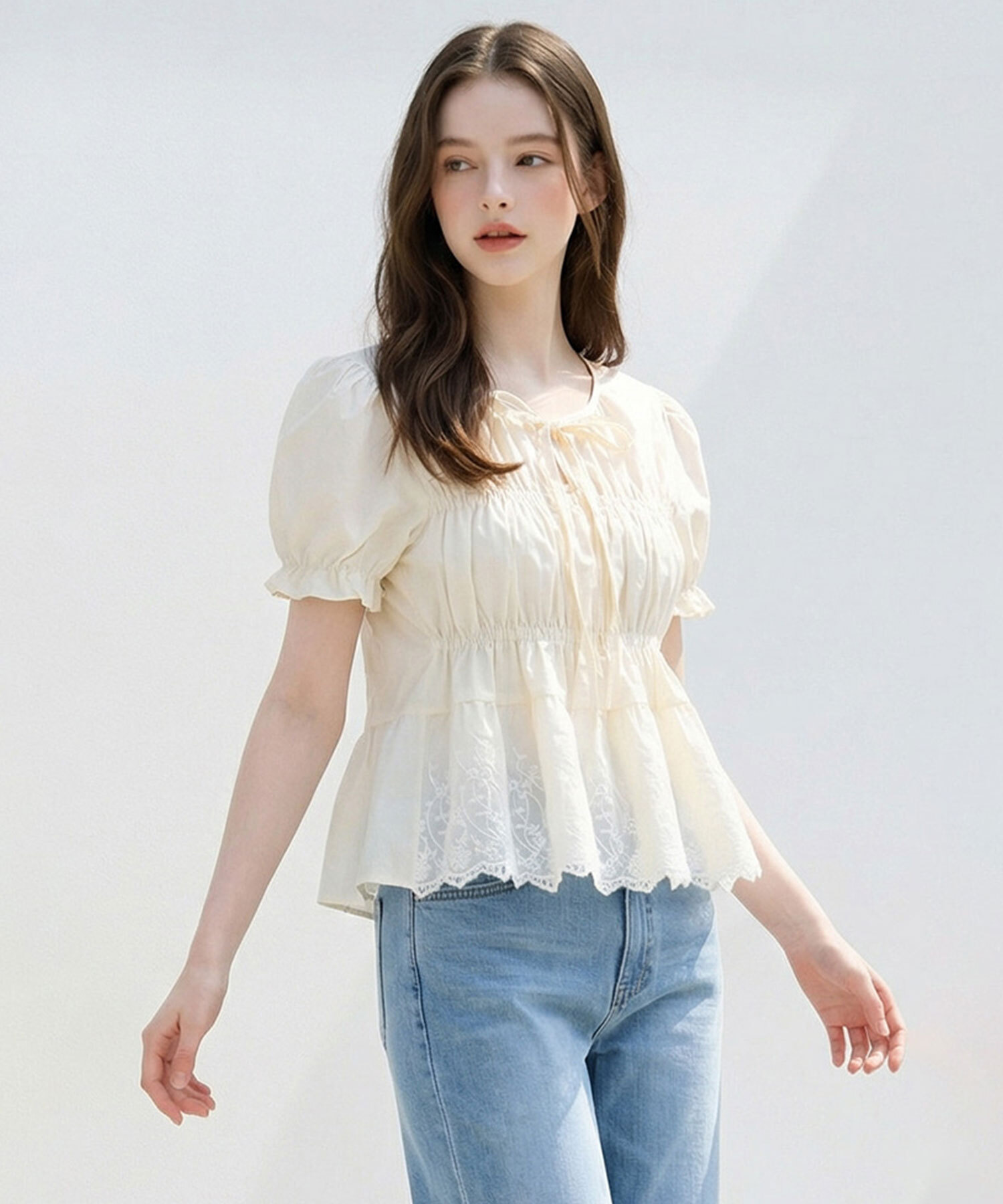 레이스단셔링블라우스 BOSFBL516B