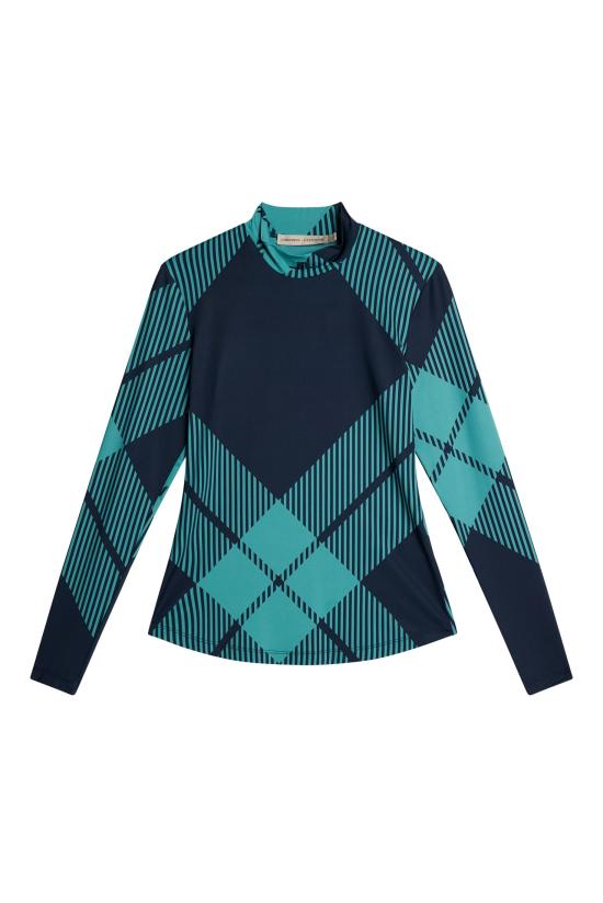 제이린드버그 트레이닝 티셔츠 GWJT13137W104 GLENMUIR TARTAN TEAL L DOM