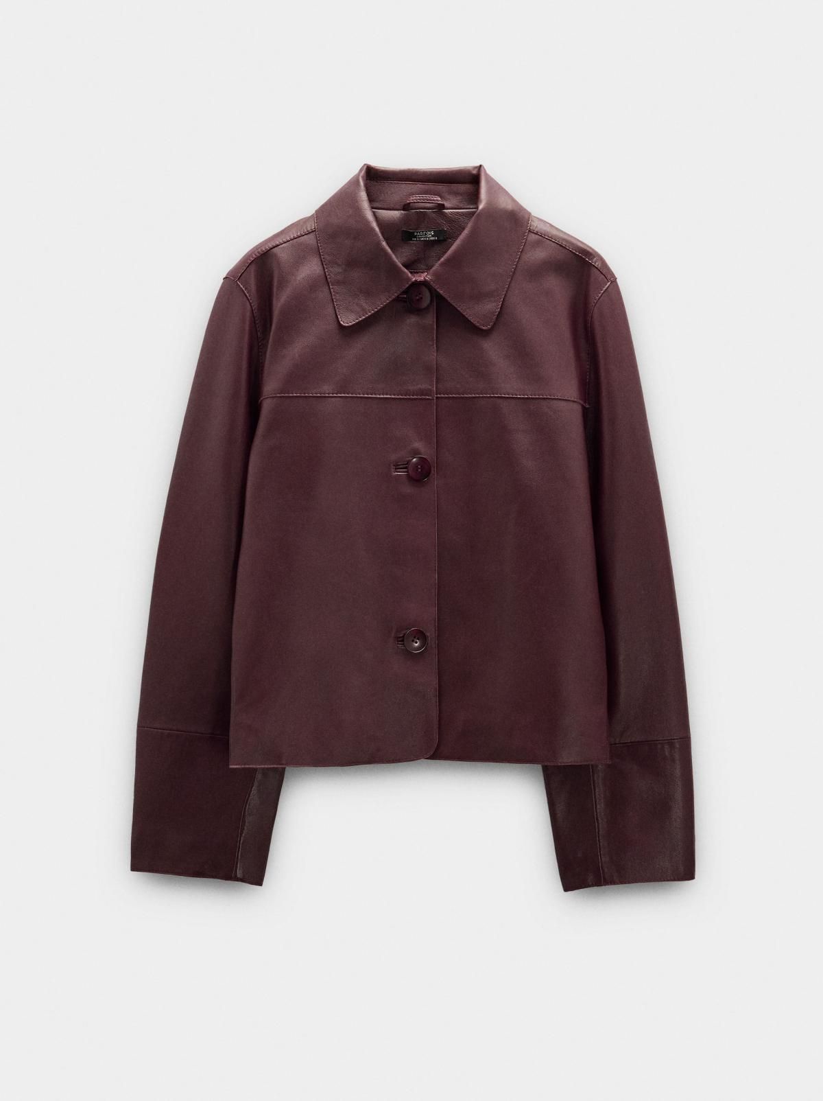 팔포이즈 버건디 스티치 레더 재킷 238209 BORDEAUX
